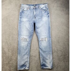 Aero Real Denim Tapered Leg High Rise 90's Dad Jean Men's 34x32‎ Light Wash Slim